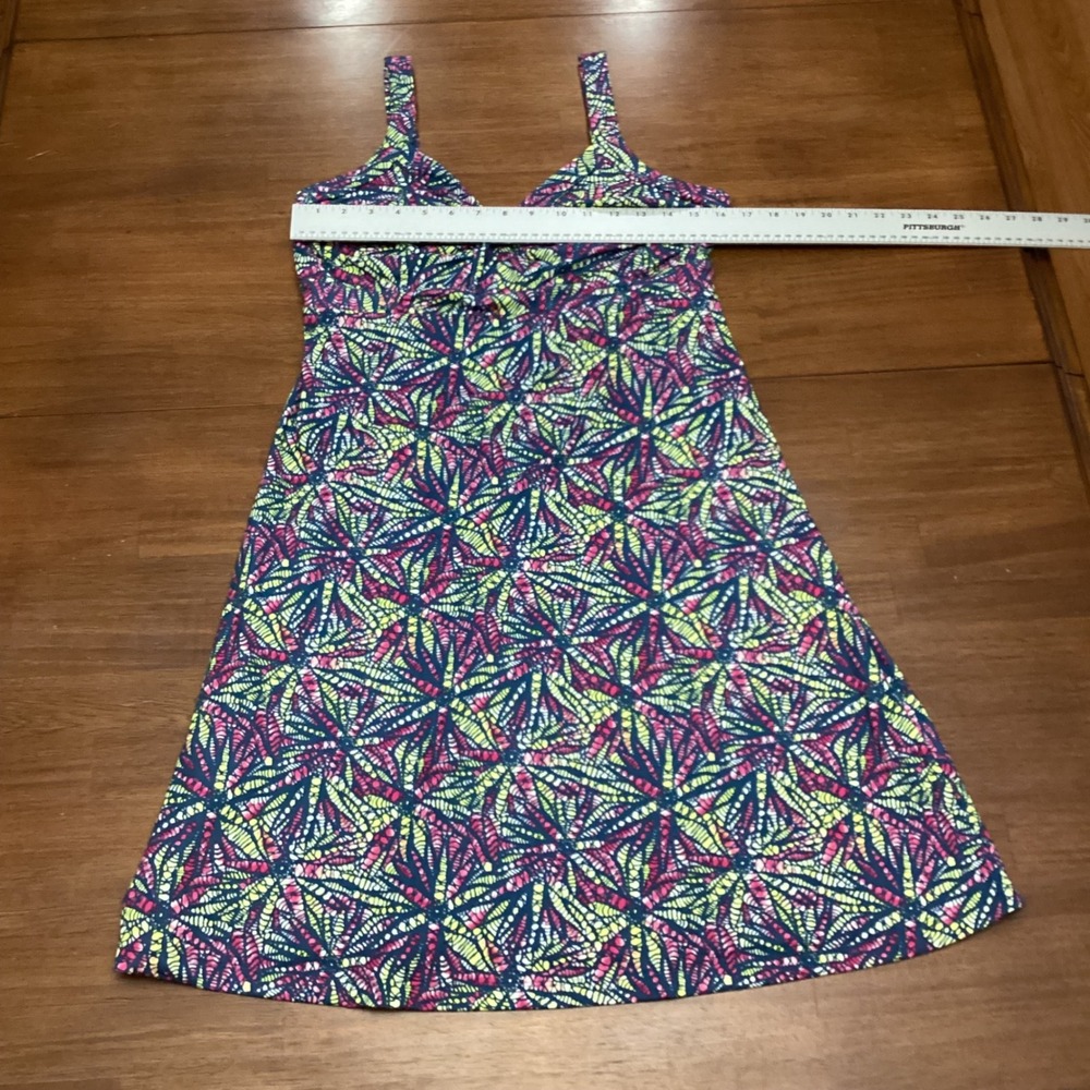 Patagonia Margot Dress Geometric Leaf Print Shelf Bra Large Normcore Athletic - Picture 4 of 8